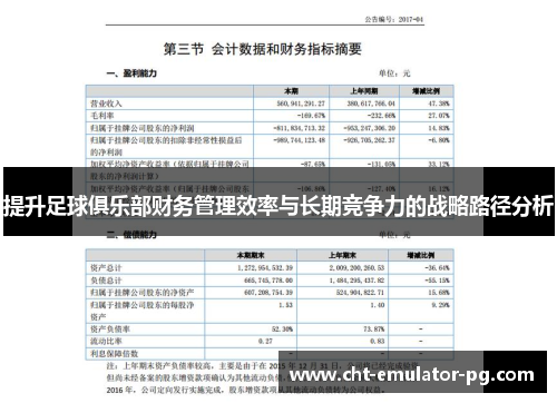提升足球俱乐部财务管理效率与长期竞争力的战略路径分析 提升足球俱乐部财务管理效率与长期竞争力的战略路径分析